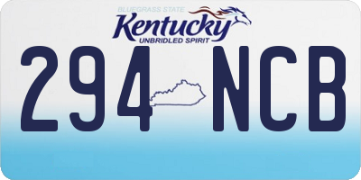 KY license plate 294NCB