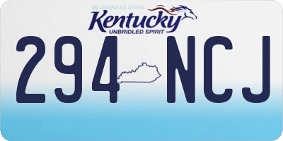 KY license plate 294NCJ