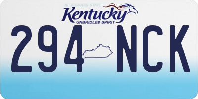 KY license plate 294NCK