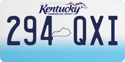 KY license plate 294QXI