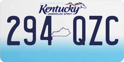 KY license plate 294QZC