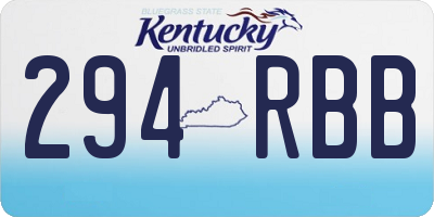 KY license plate 294RBB