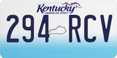KY license plate 294RCV