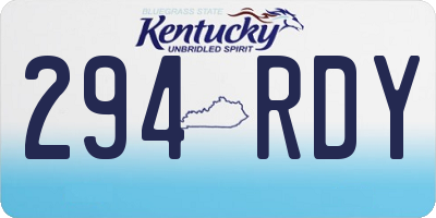 KY license plate 294RDY