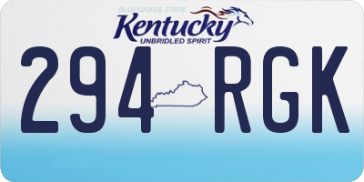 KY license plate 294RGK