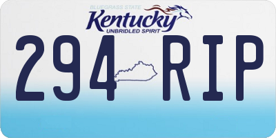 KY license plate 294RIP