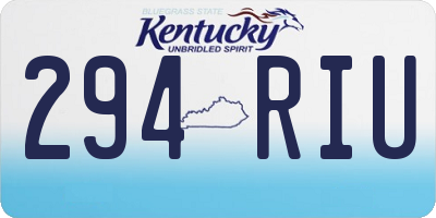 KY license plate 294RIU