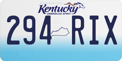 KY license plate 294RIX