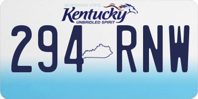 KY license plate 294RNW