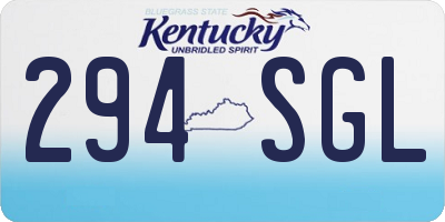 KY license plate 294SGL