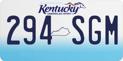 KY license plate 294SGM