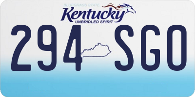 KY license plate 294SGO