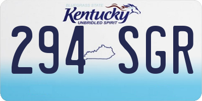 KY license plate 294SGR