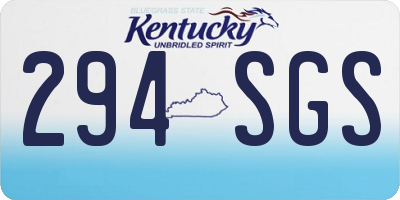 KY license plate 294SGS