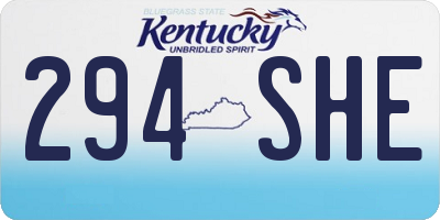 KY license plate 294SHE