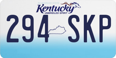 KY license plate 294SKP