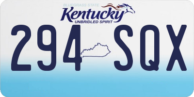 KY license plate 294SQX
