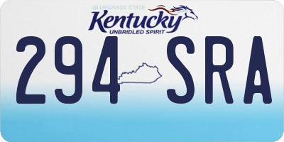 KY license plate 294SRA
