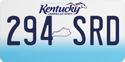 KY license plate 294SRD