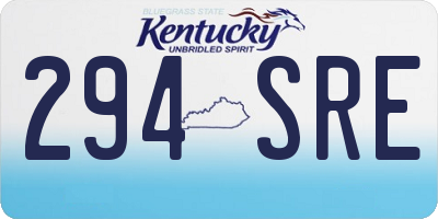 KY license plate 294SRE