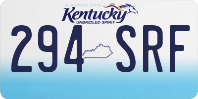 KY license plate 294SRF