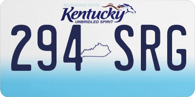 KY license plate 294SRG