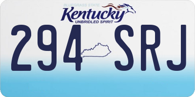 KY license plate 294SRJ