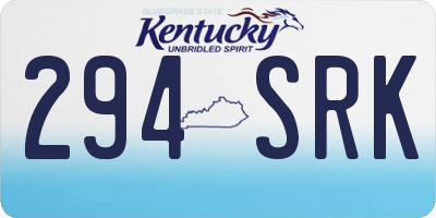 KY license plate 294SRK