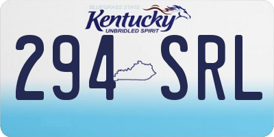 KY license plate 294SRL
