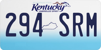 KY license plate 294SRM