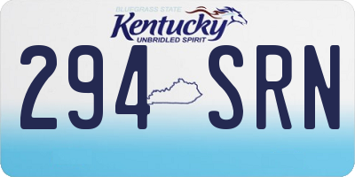 KY license plate 294SRN