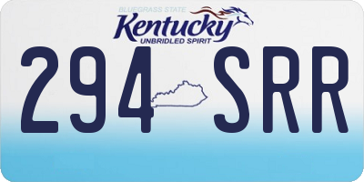 KY license plate 294SRR
