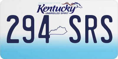 KY license plate 294SRS