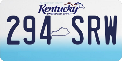KY license plate 294SRW