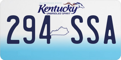 KY license plate 294SSA