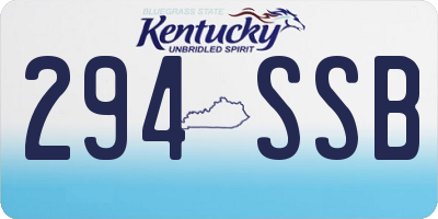 KY license plate 294SSB