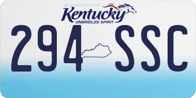 KY license plate 294SSC
