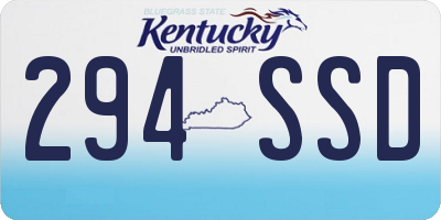 KY license plate 294SSD