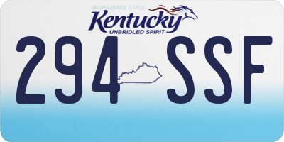 KY license plate 294SSF