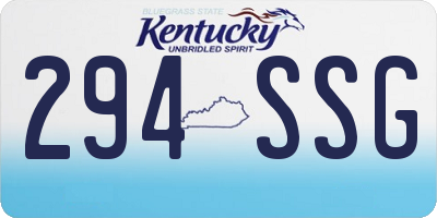 KY license plate 294SSG