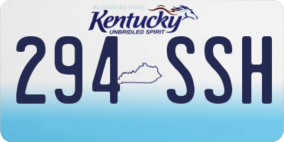 KY license plate 294SSH