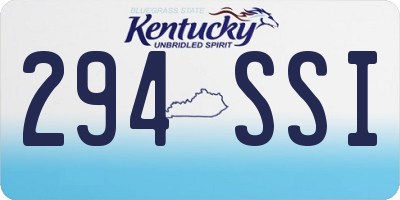 KY license plate 294SSI
