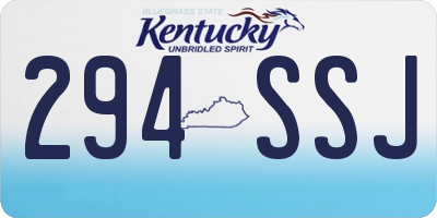 KY license plate 294SSJ