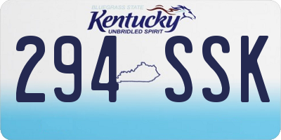 KY license plate 294SSK