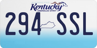 KY license plate 294SSL
