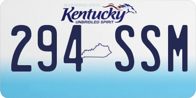 KY license plate 294SSM