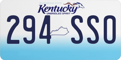 KY license plate 294SSO