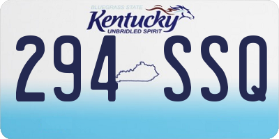 KY license plate 294SSQ