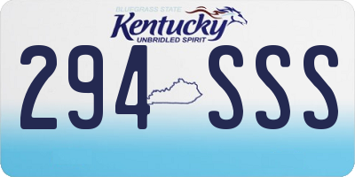 KY license plate 294SSS