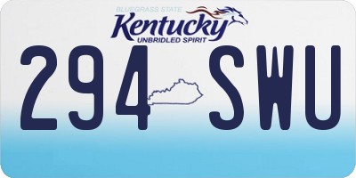 KY license plate 294SWU